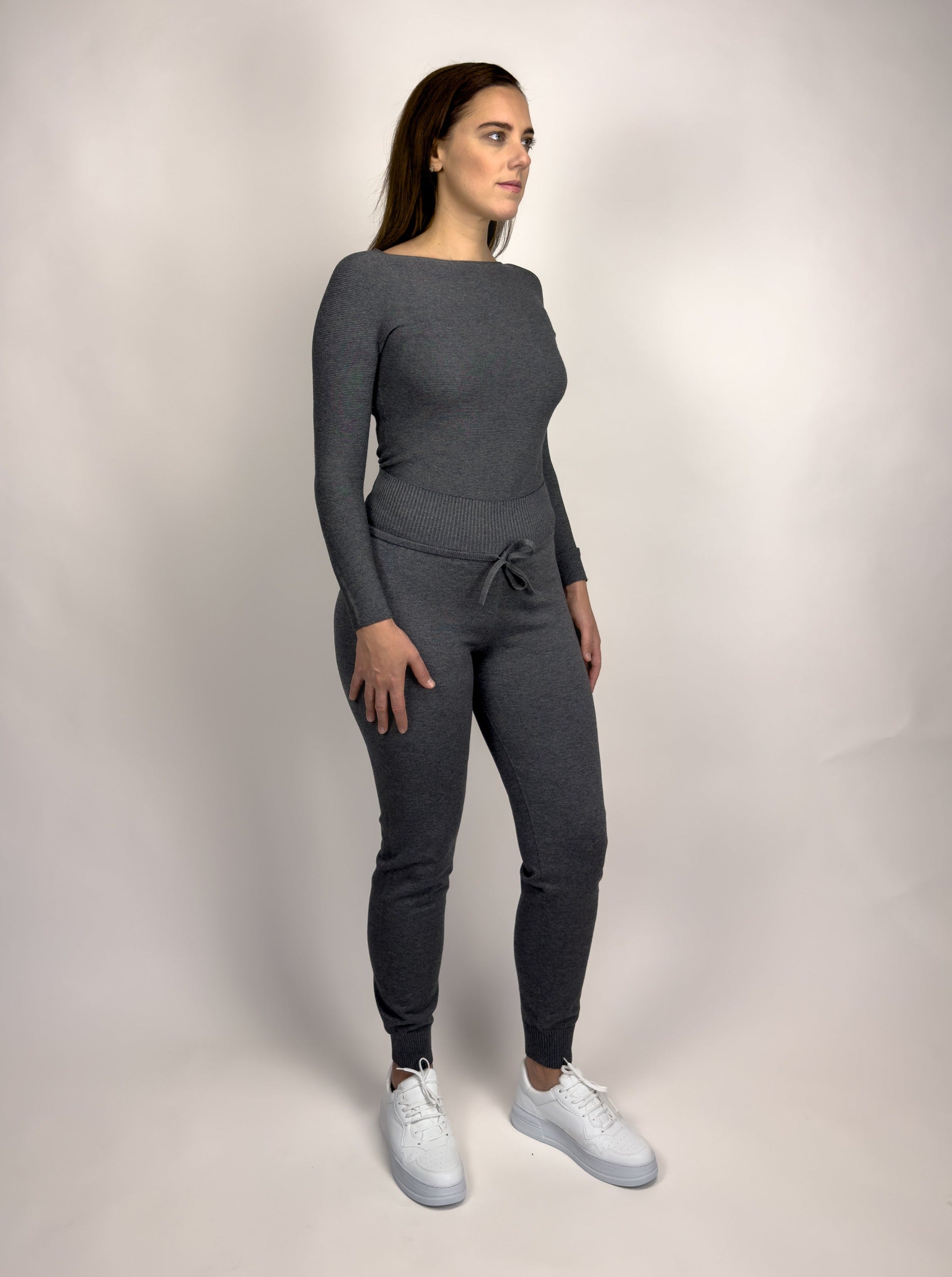 Charlotte High waist fitted viscose knit jogger