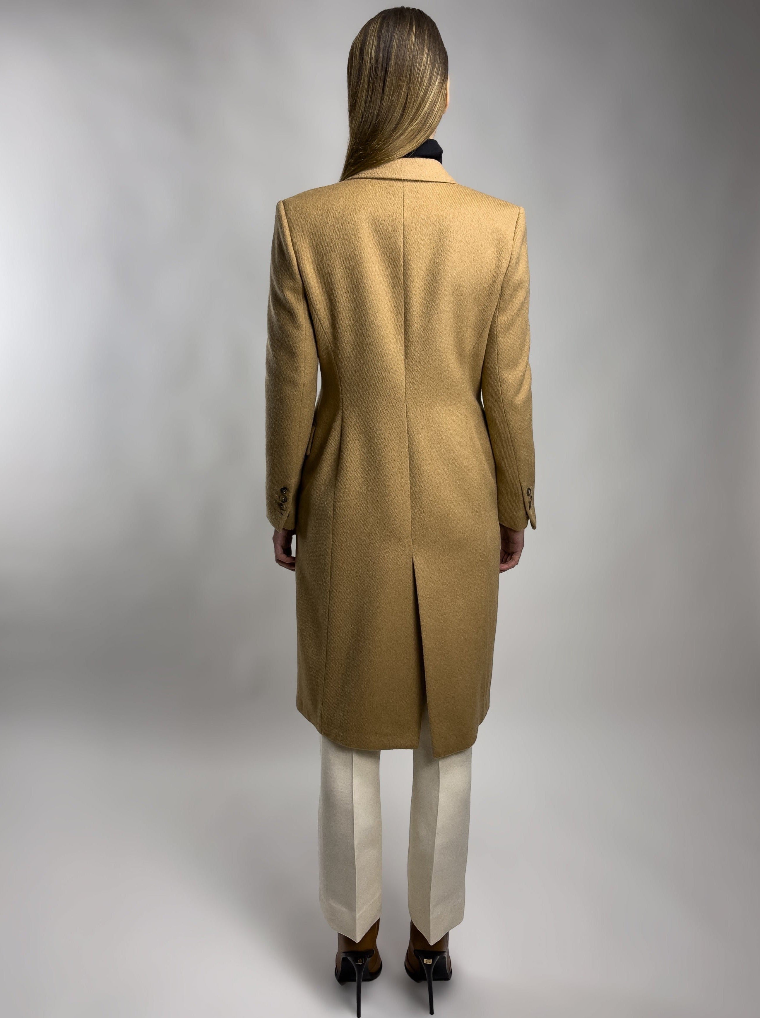 Peak lapel clearance camel coat